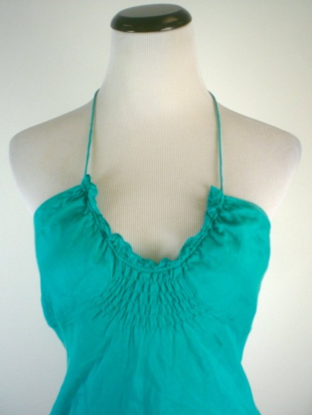 AX GIORGIO ARMANI TURQUOISE blue silk cotton cami sleeveless backless TOP S - Picture 2 of 5